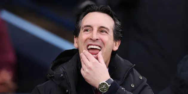 Unai Emery in charge of Aston Villa