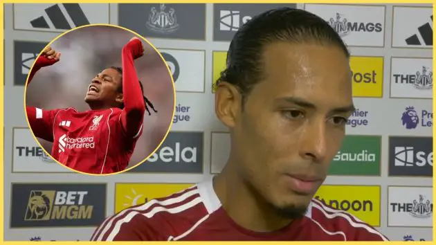 Virgil van Dijk has told Rio Ngumoha to keep working hard after his stoppage-time winner against Newcastle