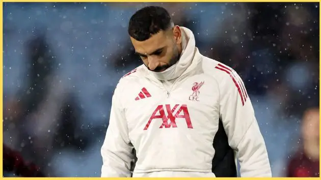 Mo Salah on the pitch at Elland Road