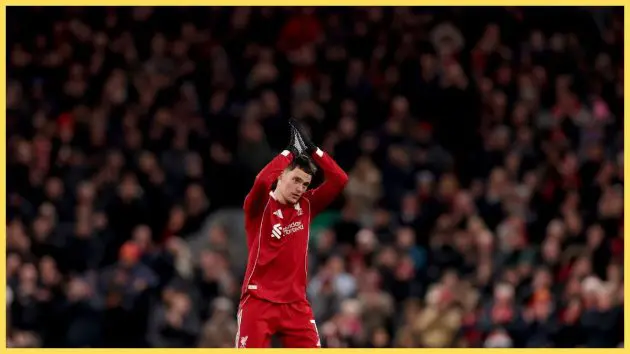 Florian Wirtz applauds Liverpool fans after Wolves win