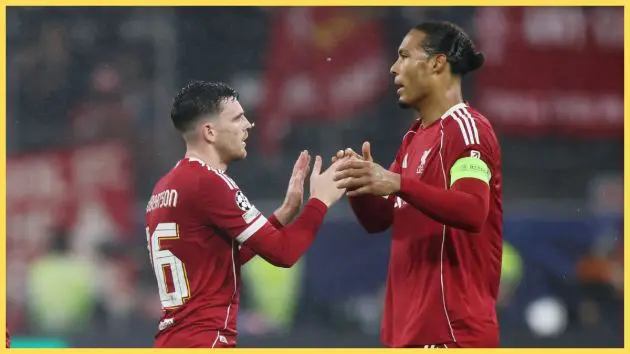 Virgil van Dijk and Andy Robertson of Liverpool