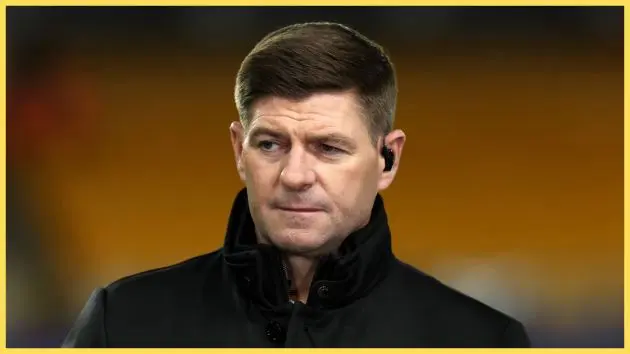 Steven Gerrard, former Liverpool player, looks on prior to the Premier League match between Wolverhampton Wanderers and Liverpool at Molineux