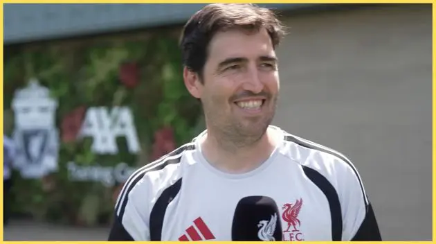 Andoni Iraola speaks to LFC TV at the AXA Training Centre