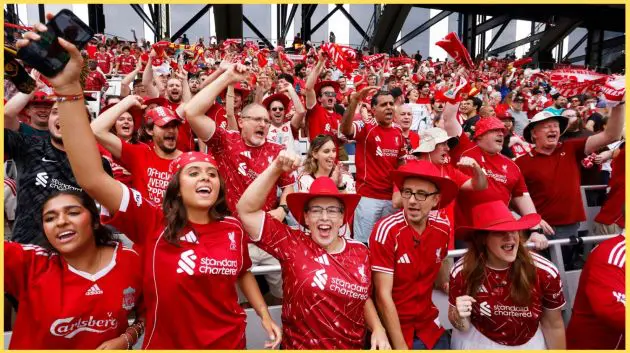 Liverpool fans cheer during the friendly against Sunderland