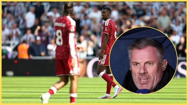 Jamie Carragher fumed at the nature of Newcastle's opening goal against Liverpool