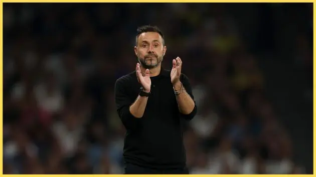 Spurs head coach Roberto De Zerbi applauds after a win for his team