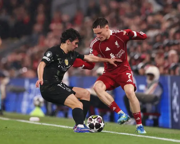 Florian Wirtz in action for Liverpool in the Champions League