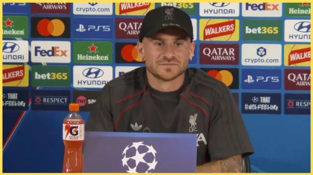 Alexis Mac Allister speaks at a pre-match press conference